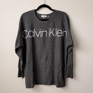 Calvin Klein Long-Sleeve Crew Neck Sweater - Grey